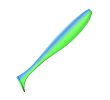 Приманка ZUB-IZI 208мм(8,2")-3шт, (цвет 020) синий верх - желтый низ