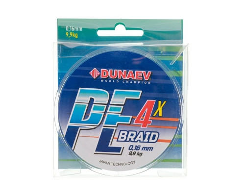 Шнур DUNAEV BRAID PE X4 150m 0.12мм