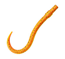 Приманка ZUB-WORM 100мм(4")-5шт, (цвет 250) морковный с блестками