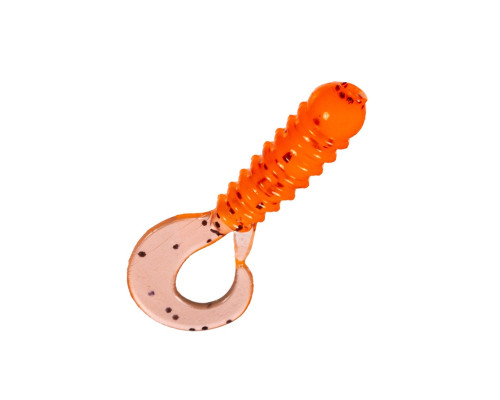 Приманка ZUB-TWIST-NANO  30мм(1,2")-15шт, (цвет 250) морковный с блестками