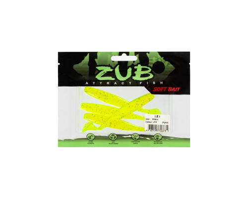 Приманка ZUB-IZI  99мм(4")-4шт, (цвет 310) желтый с блестками