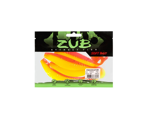 Приманка ZUB-PROVOCATOR 123мм(4,8")-5шт, (цвет 023) розовый верх-желтый низ