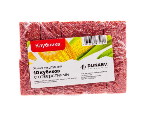 Жмых DUNAEV кукурузный  Клубника 300г.
