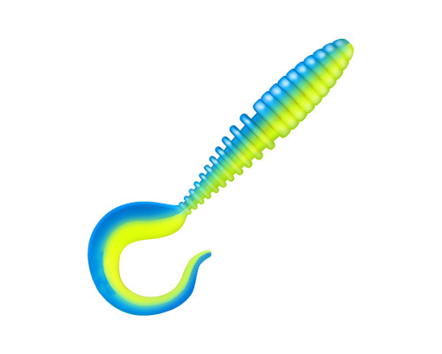 Приманка ZUB-TWIST  90мм(3,5")-5шт, (цвет 020) синий верх-желтый низ