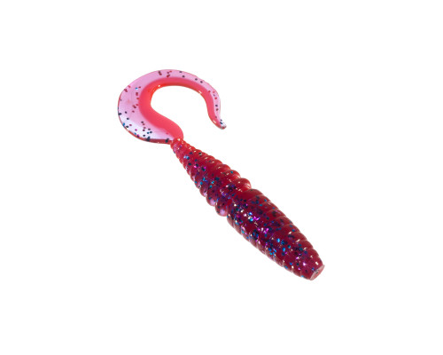 Приманка ZUB-TWIST  75мм(3")-6шт, (цвет 021) фиолетовый верх-красный низ