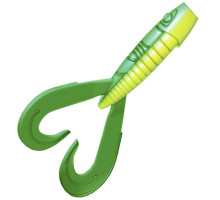 Приманка ZUB-FROGGY 141мм(5,5")-3шт, (цвет 407)зеленый верх - желтый низ
