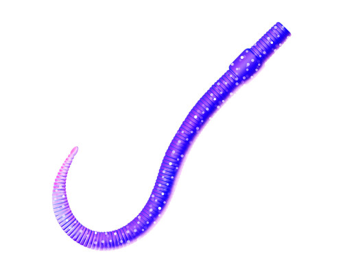 Приманка ZUB-WORM  75мм(3")-7шт, (цвет 610) фиолетовый с блестками