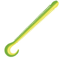 Приманка ZUB-WORM-ZANDER 135мм(5,3")-5шт, (Цвет 407)зеленый верх - желтый низ