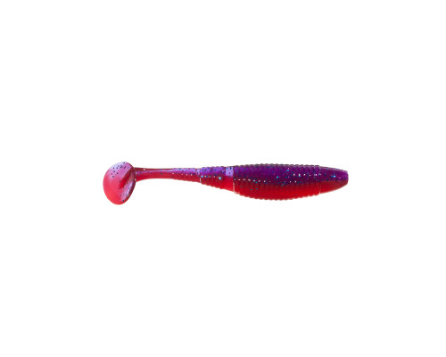 Приманка ZUB-WIBRA 100мм(4")-4шт, (цвет 021) фиолетовый верх -красный низ