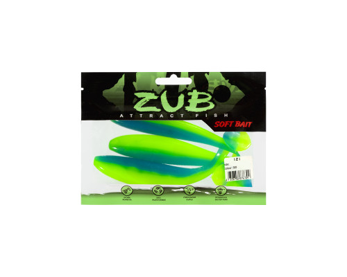 Приманка ZUB-IZI 208мм(8,2")-3шт, (цвет 020) синий верх - желтый низ