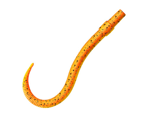 Приманка ZUB-WORM  75мм(3")-7шт, (цвет 250) морковный с блестками