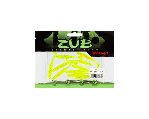 Приманка ZUB-IZI  50мм(2")-10шт, (цвет 310) желтый с блестками