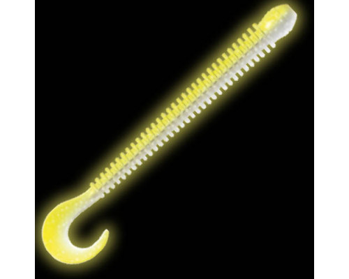 Приманка ZUB-WORM-ZANDER 108мм(4,3")-5шт, (цвет 404) желтый светящийся