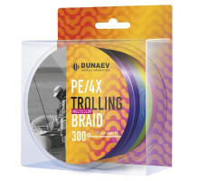 Шнур DUNAEV TROLLING BRAID PE X4 300м 0,32мм