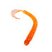Приманка ZUB-WORM-ZANDER 108мм(4,3")-5шт, (цвет 250) морковный с блестками