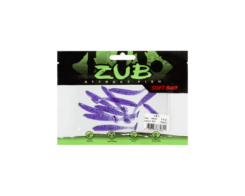 Приманка ZUB-IZI  50мм(2")-10шт, (цвет 610) фиолетовый с блестками