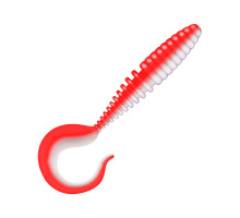 Приманка ZUB-TWIST 100мм(4")-4шт, (цвет 039) красный верх-белый низ