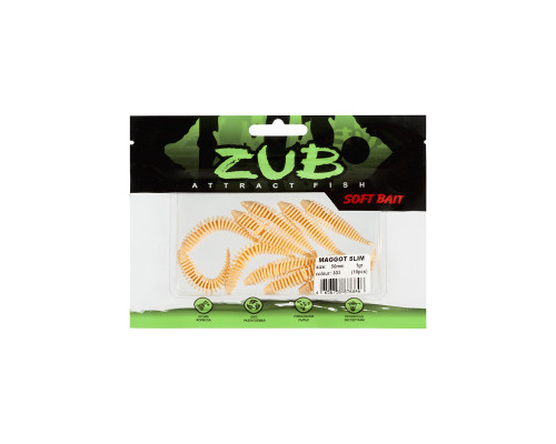 Приманка ZUB-MAGGOT SLIM 50мм(2")-10шт, (цвет 303) телесный