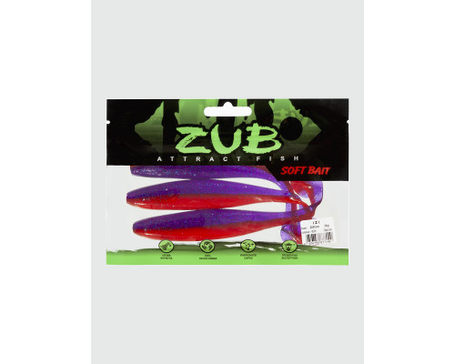 Приманка ZUB-IZI 208мм(8,2")-3шт, (цвет 021) фиолетовый верх -красный низ