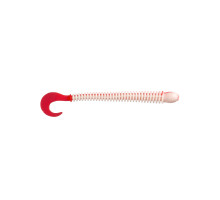 Приманка ZUB-WORM-ZANDER 108мм(4,3")-5шт, (цвет 010) белое тело-красный хвост