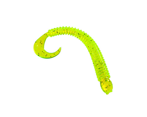 Приманка ZUB-WORM-ZANDER 108мм(4,3")-5шт, (цвет 310) желтый с блестками
