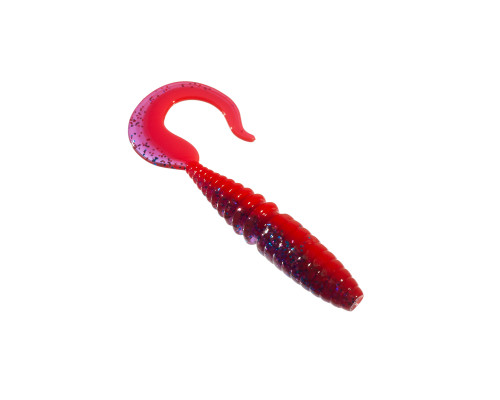 Приманка ZUB-TWIST 100мм(4")-4шт, (цвет 021) фиолетовый верх -красный низ