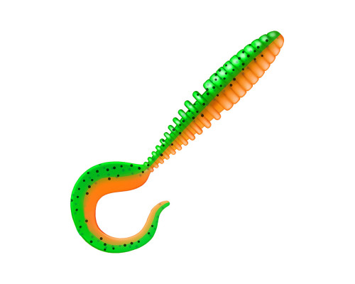 Приманка ZUB-TWIST 150мм(5.9")-4шт, (цвет 022) зеленый верх-оранжевый низ