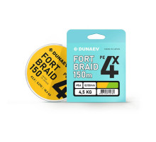 Шнур DUNAEV FORTBRAID PEx4 Orange 150m #0.6/0,132