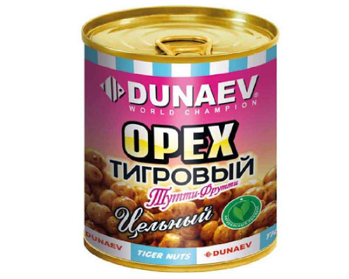 Добавка для прикормки металлобанка 320мл "Дунаев Тигровый орех цельный" Тутти-Фрутти