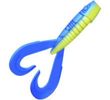 Приманка ZUB-FROGGY 141мм(5,5")-3шт, (цвет 020) синий верх - желтый низ