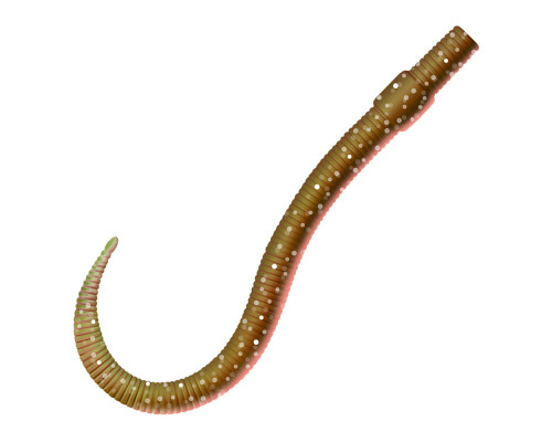 Приманка ZUB-WORM  75мм(3")-7шт, (цвет 911) машинное масло с блестками