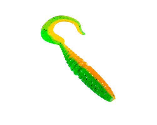 Приманка ZUB-TWIST 150мм(5.9")-4шт, (цвет 022) зеленый верх-оранжевый низ