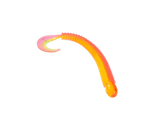 Приманка ZUB-WORM-ZANDER 135мм(5,3")-5шт, (цвет 023) розовый верх-желтый низ