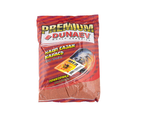 Прикормка "DUNAEV-PREMIUM" 1кг Карп-Сазан Мед красная