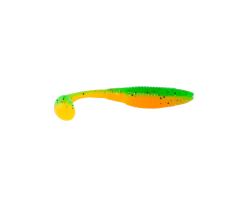 Приманка ZUB-WIBRA 90мм(3,5")-5шт, (цвет 022) зеленый верх -оранжевый низ