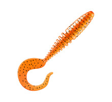 Приманка ZUB-TWIST 100мм(4")-4шт, (цвет 250) морковный с блестками