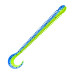 Приманка ZUB-WORM-ZANDER 135мм(5,3")-5шт, (цвет 020) синий верх - желтый низ