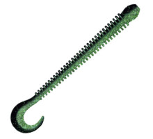 Приманка ZUB-WORM-ZANDER 135мм(5,3")-5шт, (цвет 040) черный верх-изумрудный низ
