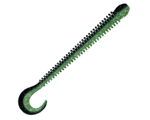 Приманка ZUB-WORM-ZANDER 135мм(5,3")-5шт, (цвет 040) черный верх-изумрудный низ