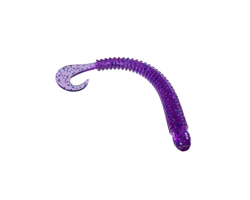Приманка ZUB-WORM-ZANDER 108мм(4,3")-5шт, (цвет 610) фиолетовый с блестками