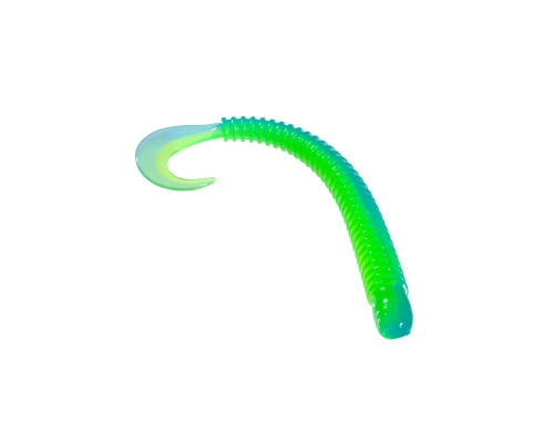 Приманка ZUB-WORM-ZANDER 108мм(4,3")-5шт, (цвет 020) синий верх - желтый низ