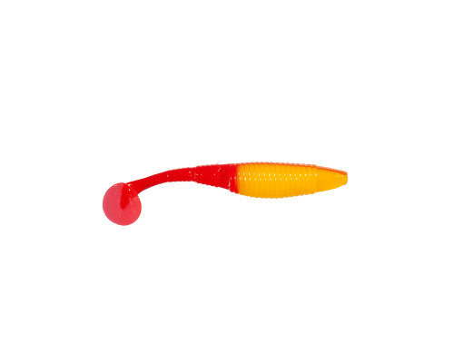 Приманка ZUB-WIBRA 90мм(3,5")-5шт, (цвет 011) желтое тело-красный хвост