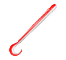 Приманка ZUB-WORM-ZANDER 135мм(5,3")-5шт, (цвет 039) красный верх-белый низ