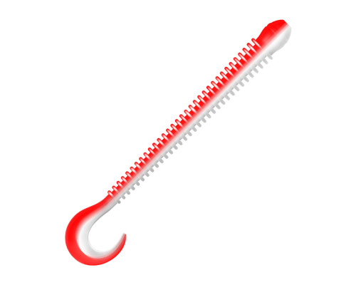 Приманка ZUB-WORM-ZANDER 135мм(5,3")-5шт, (цвет 039) красный верх-белый низ