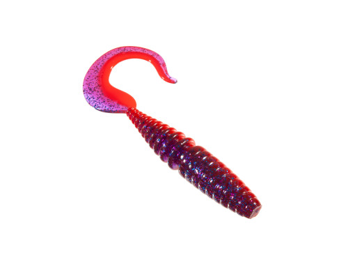 Приманка ZUB-TWIST 150мм(5.9")-4шт, (цвет 021) фиолетовый верх-красный низ