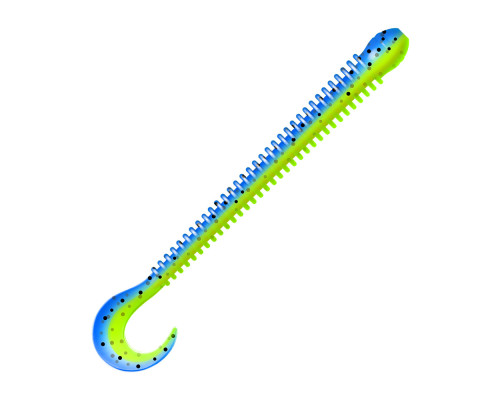 Приманка ZUB-WORM-ZANDER 108мм(4,3")-5шт, (цвет 020) синий верх - желтый низ