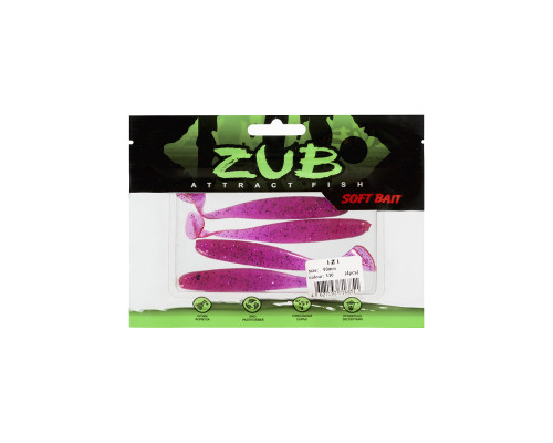 Приманка ZUB-IZI  99мм(4")-4шт, (цвет 130) маджента с блестками
