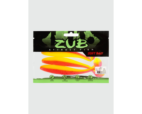 Приманка ZUB-IZI 185мм(7,3")-3шт, (цвет 023) розовый верх - желтый низ (в)