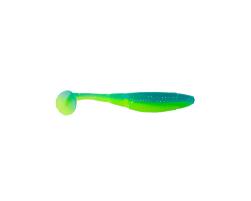Приманка ZUB-WIBRA 100мм(4")-4шт, (цвет 020) синий верх - желтый низ