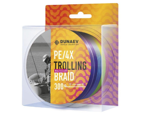 Шнур DUNAEV TROLLING BRAID PE X4 300м 0,20мм